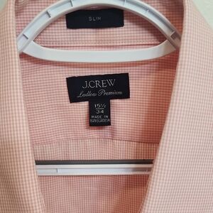 J. Crew Men's Pink Gingham Dress Shirt